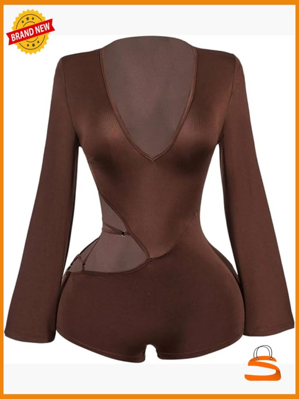 Deep V Neck Open Back Romper Criss Cross Bodycon Jumpsuit